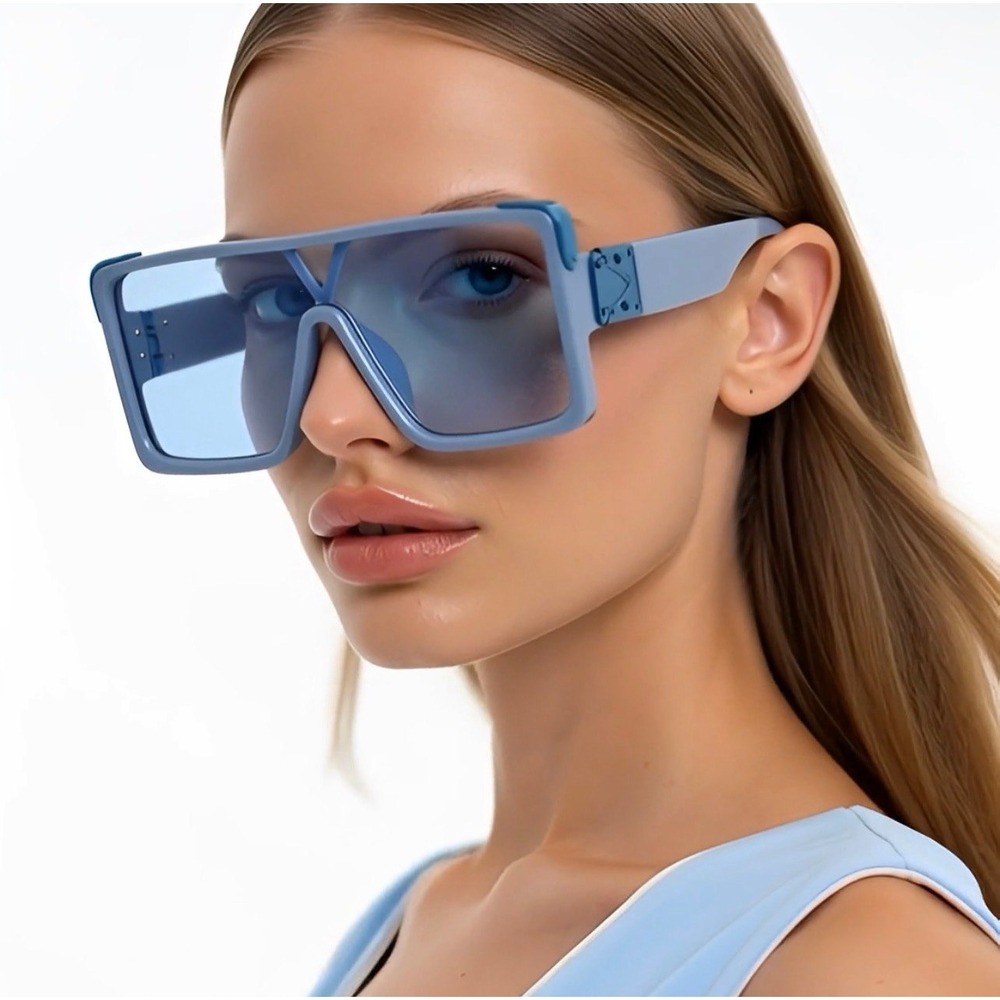 Blue Sunglasses Women's Mans Fashion‎ Funky Square Frame Trendy Lentes Gafas New